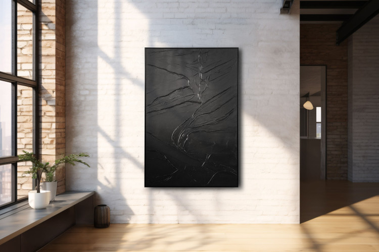 Hand Painted Canvas Art - Blanco - Black Canvas Art - 1