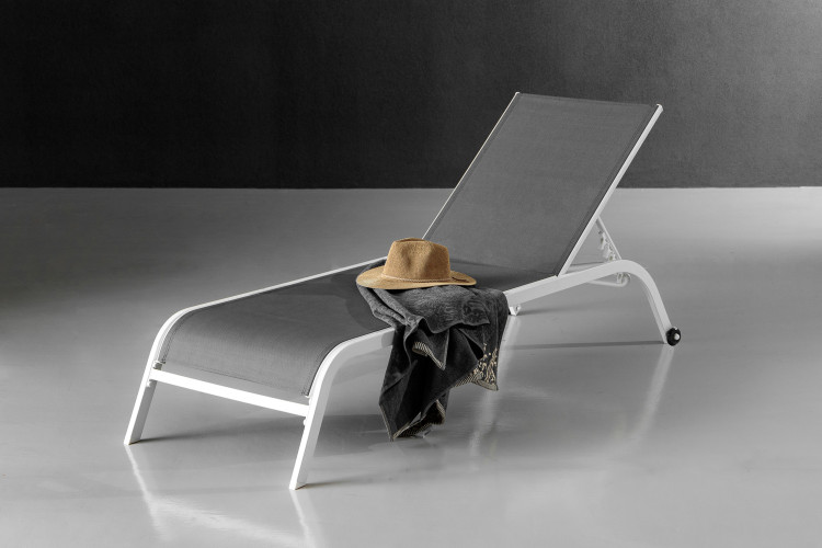 Zaiden Pool Lounger - Slate & White Sun and Pool Loungers - 1