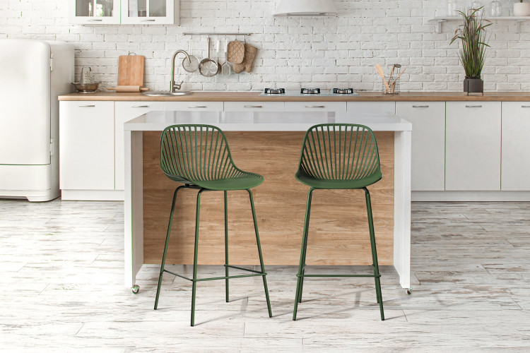 Yara Counter Bar Chair - Forest Green Yara Bar Chair Collection - 1