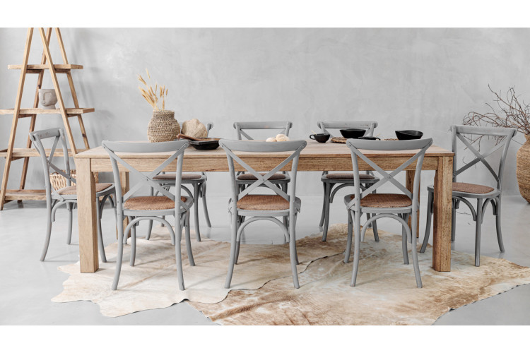 Montreal La Rochelle 8-Seater Dining Set - Rustic Grey  - 2.4m 8-Seater Dining Sets - 1
