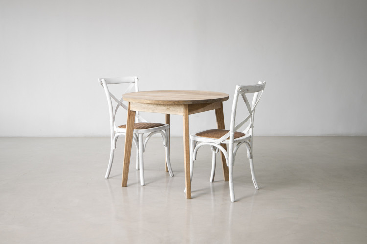 Lumiere La Rochelle - 2-Seater Dining Set - Rustic White 2-Seater Dining Sets - 4