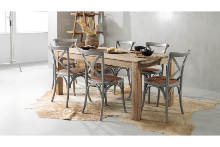 Montreal La Rochelle 6-Seater Dining Set 1.8m - Rustic Grey All Dining Sets - 1
