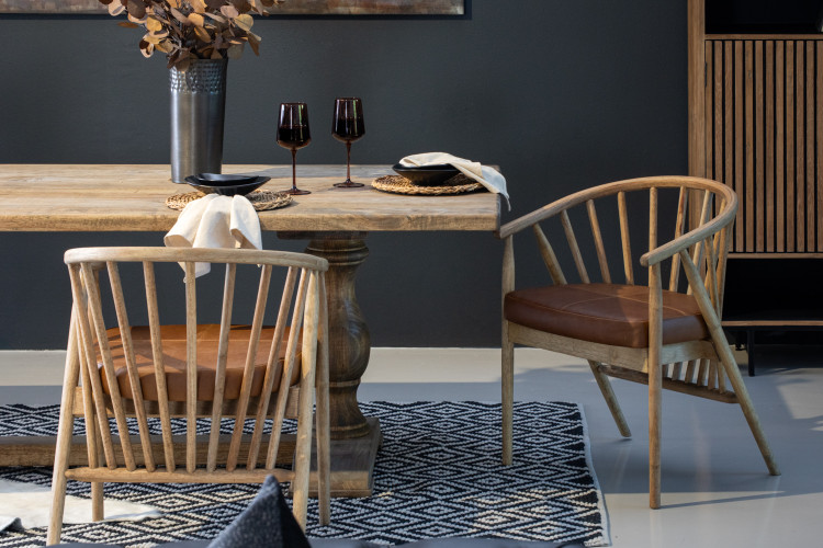 Lyon Leather Dining Chair - Ginger Dining Chairs - 1