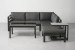Tirana Corner Patio Lounge Set - Matt Black & Grey Corner Patio Lounge Set - 2