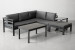 Tirana Corner Patio Lounge Set - Matt Black & Grey Corner Patio Lounge Set - 3