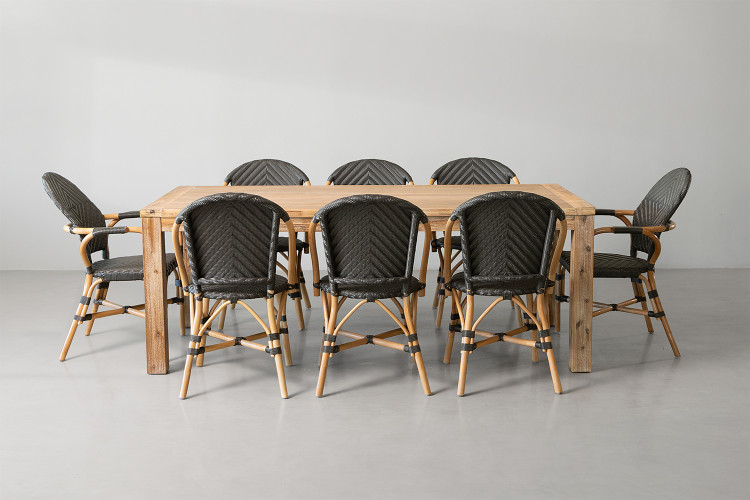 Clayden Bistro 8-Seater Dining Set (2.1m) - Grey 8-Seater Dining Sets - 1