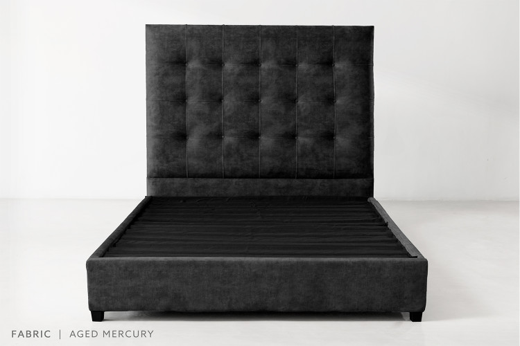 Ariella Kylan Bed - Queen XL - Aged Mercury Queen Extra Length Beds - 1