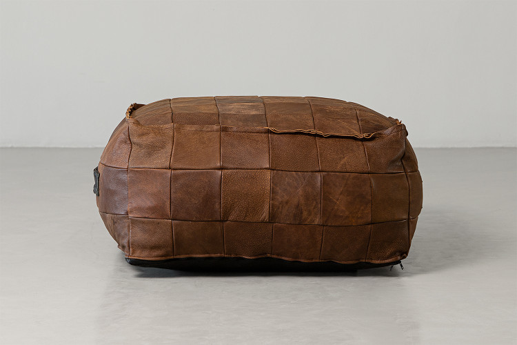 Makira Square Leather Ottoman - Small Ottomans - 1