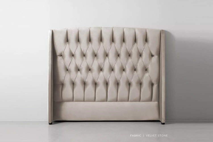 Aubrien Headboard - King - Velvet Stone King Headboards - 1