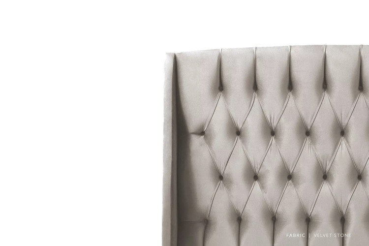 Aubrien Headboard - King - Velvet Stone King Headboards - 1