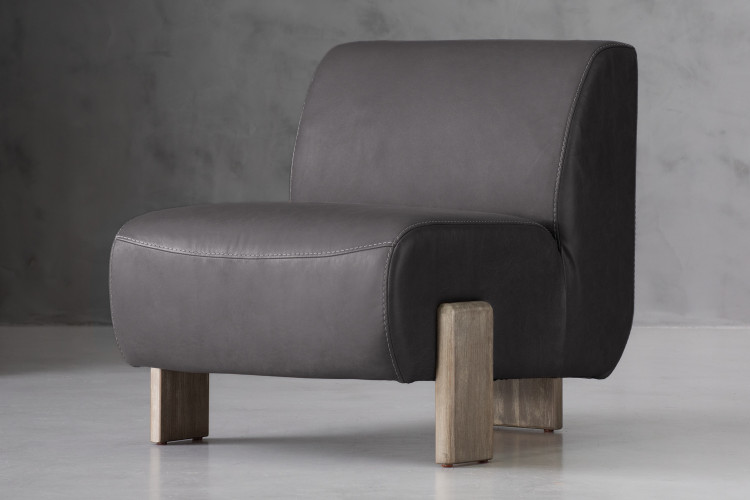 Takara Leather Chair - Charcoal Occasional Chairs - 1