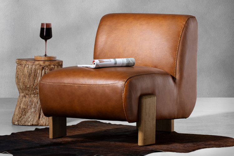 Takara Leather Chair - Burnt Tan Occasional Chairs - 1
