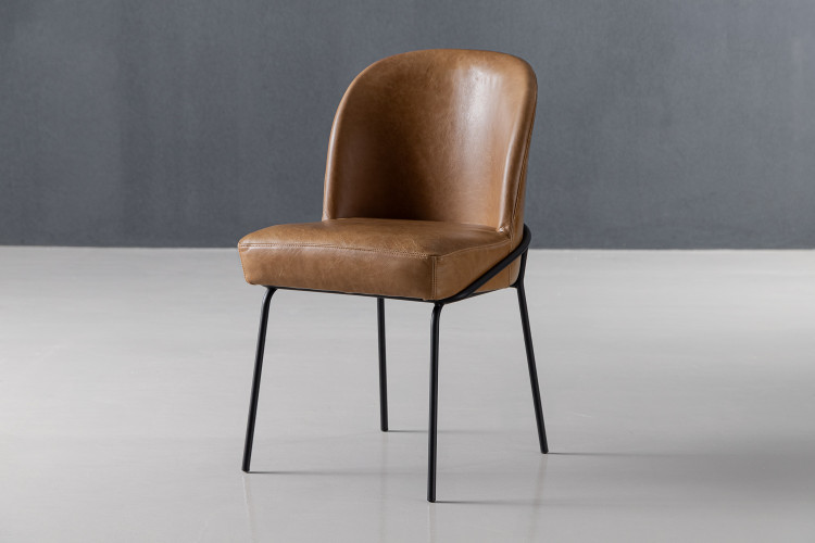 Curva Leather Dining Chair - Dawn Tan Dining Chairs - 1