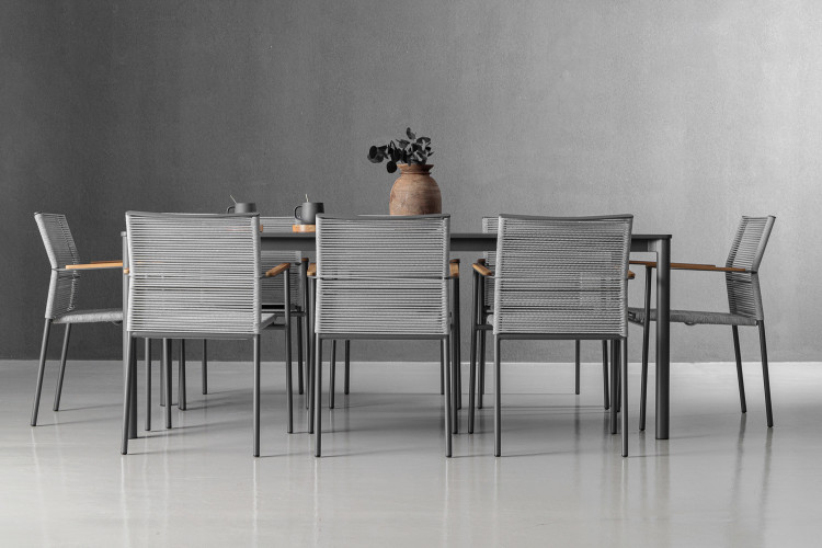 Venice Rozina 8-Seater Patio Dining Set - Charcoal Patio Dining Sets - 1