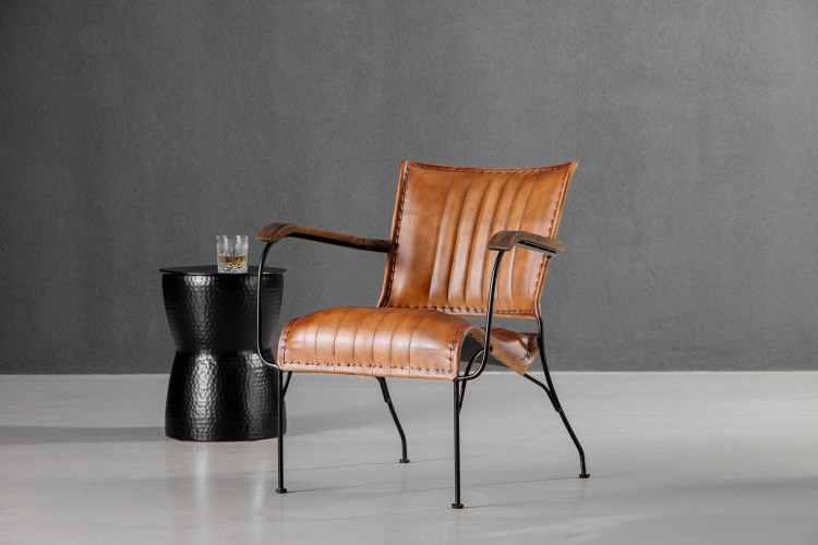 Jolie Leather Armchair - Burnt Tan Armchairs - 1