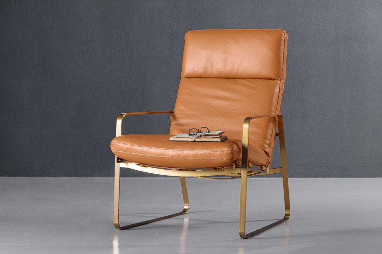 Cairo Leather Armchair - Amber Armchairs - 1