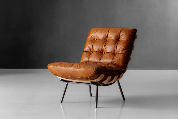Fidel Leather Chair - Tan