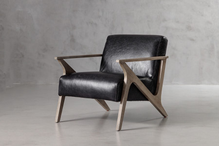 Melrose Leather Armchair - Black Armchairs - 2