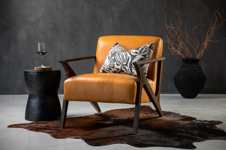 Melrose Leather Armchair - Amber Armchairs - 1