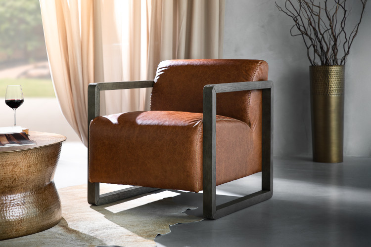 Baku Leather Armchair - Vintage Tan Occasional Chairs - 1