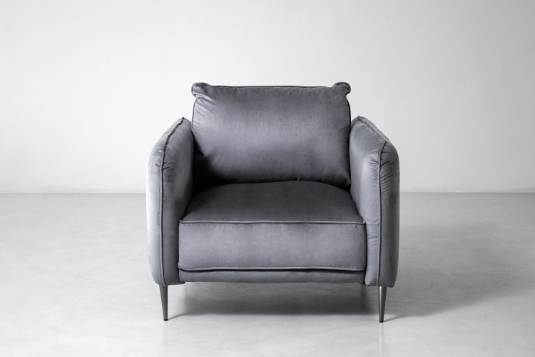Ottavia Velvet Armchair - Grey Armchairs - 1