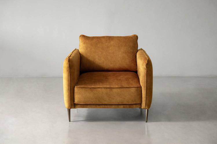 Ottavia Velvet Armchair - Aged Mustard Armchairs - 1