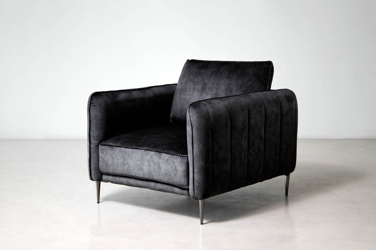 Ottavia Velvet Armchair - Aged Mercury Armchairs - 1