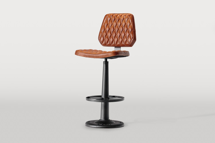 Damon Leather Counter Bar Chair - Bourbon Bar & Counter Chairs - 1