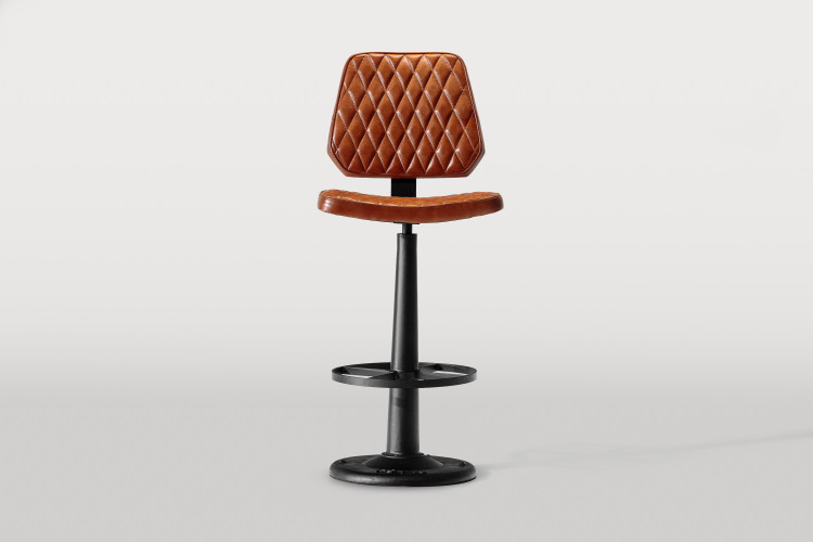 Damon Leather Counter Bar Chair - Bourbon Bar & Counter Chairs - 1