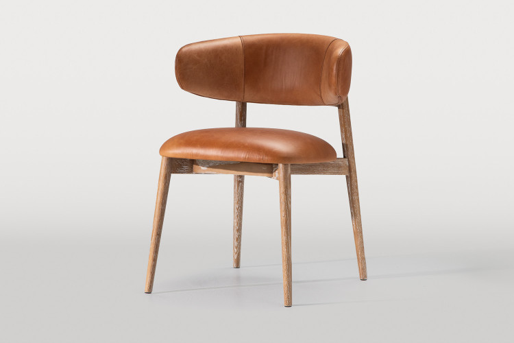 Brooke Leather Dining Chair - Aged Tan Dining Chairs - 1