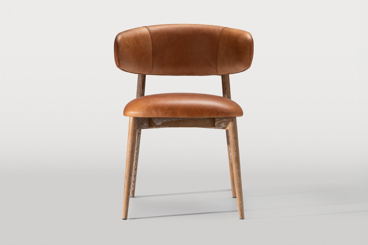 Brooke Leather Dining Chair - Aged Tan Dining Chairs - 1