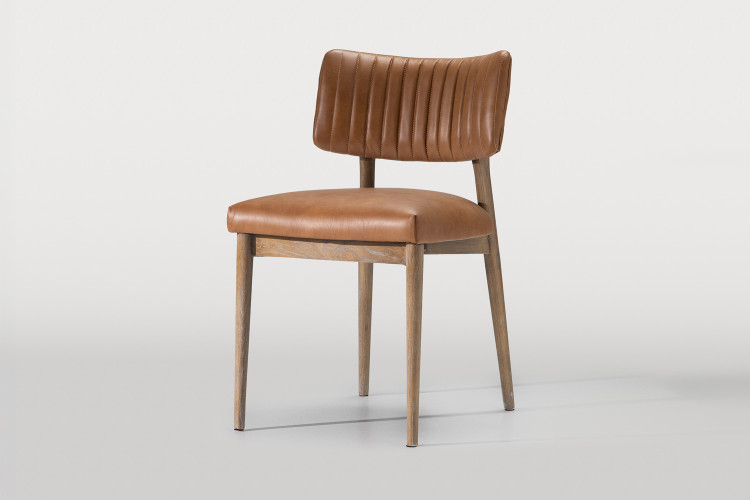 Leodis Leather Dining Chair - Vintage Tan Dining Chairs - 1