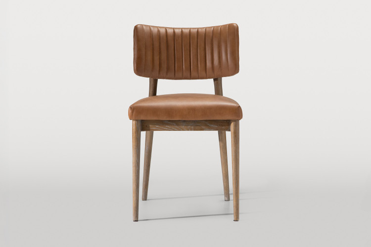 Leodis Leather Dining Chair - Vintage Tan Dining Chairs - 1
