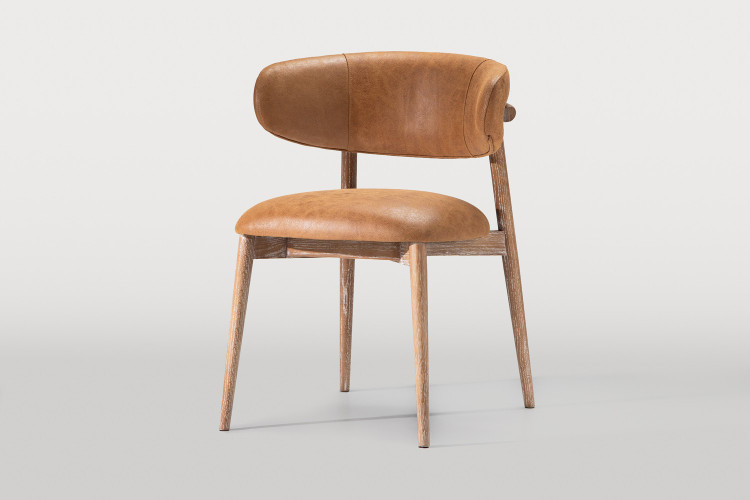 Mallory Leather Dining Chair - Whiskey Dining Chairs - 1