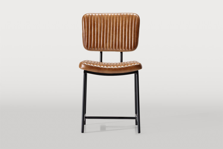 Norris Leather Dining Chair - Tan Dining Chairs - 1