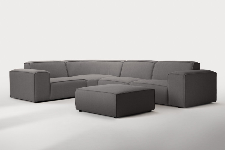 Jagger Modular - Corner Couch With Ottoman - Avalon Grey Corner Couches - 1