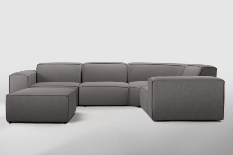 Jagger Modular - Corner Couch With Ottoman - Avalon Grey Corner Couches - 1