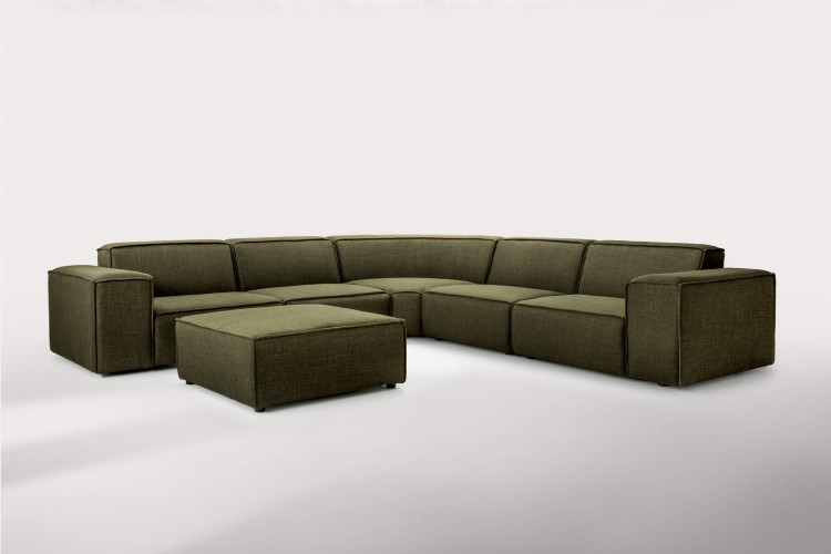 Jagger Modular - Grand Corner Couch with Ottoman - Dawn Ivy Fabric Modular Couches - 1