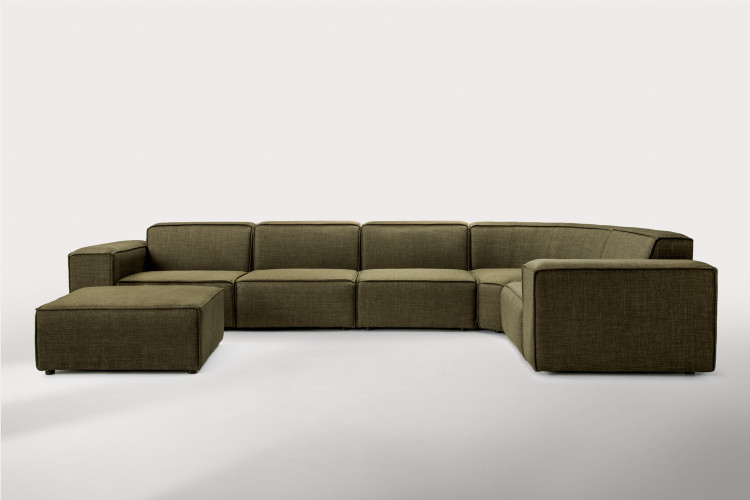 Jagger Modular - Grand Corner Couch with Ottoman - Dawn Ivy Fabric Modular Couches - 1