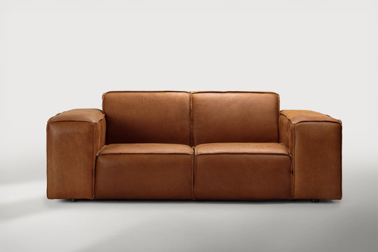 Jagger 2-Seater Leather Couch - Whiskey 2 - Seater Couches - 1