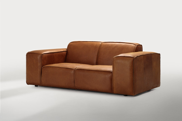 Jagger 2-Seater Leather Couch - Whiskey 2 - Seater Couches - 1