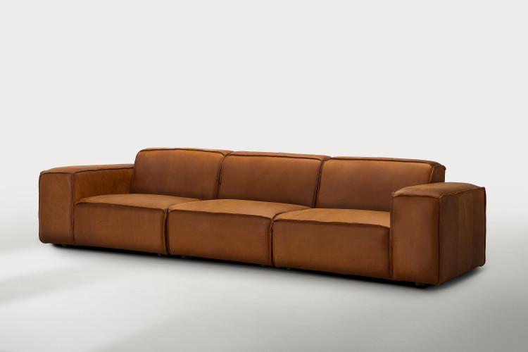 Jagger Leather Modular - 4-Seater Couch - Whiskey 4 - Seater Couches - 1