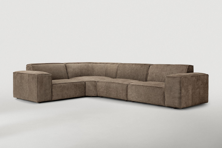 Jagger Leather Modular - Corner Couch Set - Dune Leather Corner Couches - 1