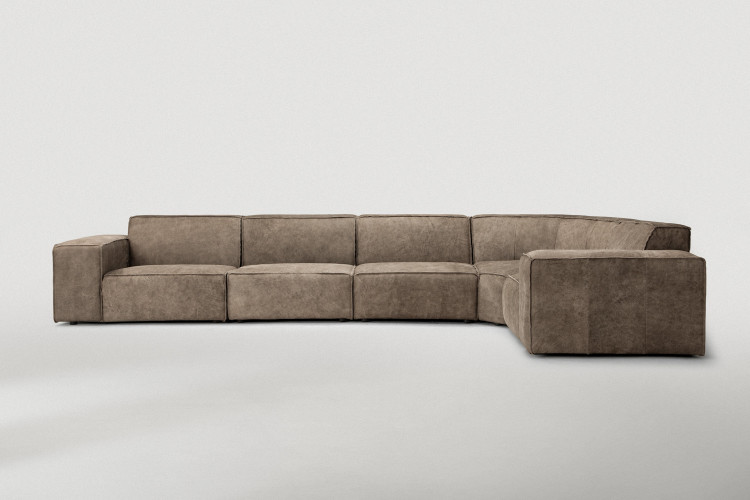 Jagger Leather Modular - Grand Corner Couch Set - Dune Leather Modular Couches - 1