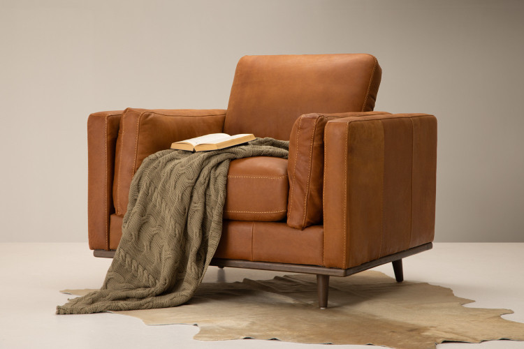 Wallace Leather Armchair - Whiskey Armchairs - 1