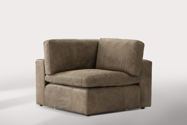 Bexley Leather Modular - Corner Wedge - Dune Modular Unit - Add-On - 1