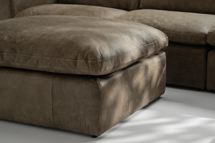 Bexley Leather Ottoman - Dune Ottomans and Storage - 1
