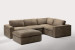 Bexley Leather Modular - Corner Couch Set with Ottoman - Dune Modular Couches - 2