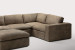 Bexley Leather Modular - Corner Couch Set with Ottoman - Dune Modular Couches - 3
