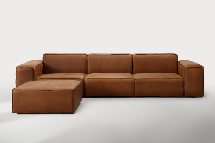 Jagger Leather Modular - Daybed - Whiskey Daybed Couches - 1